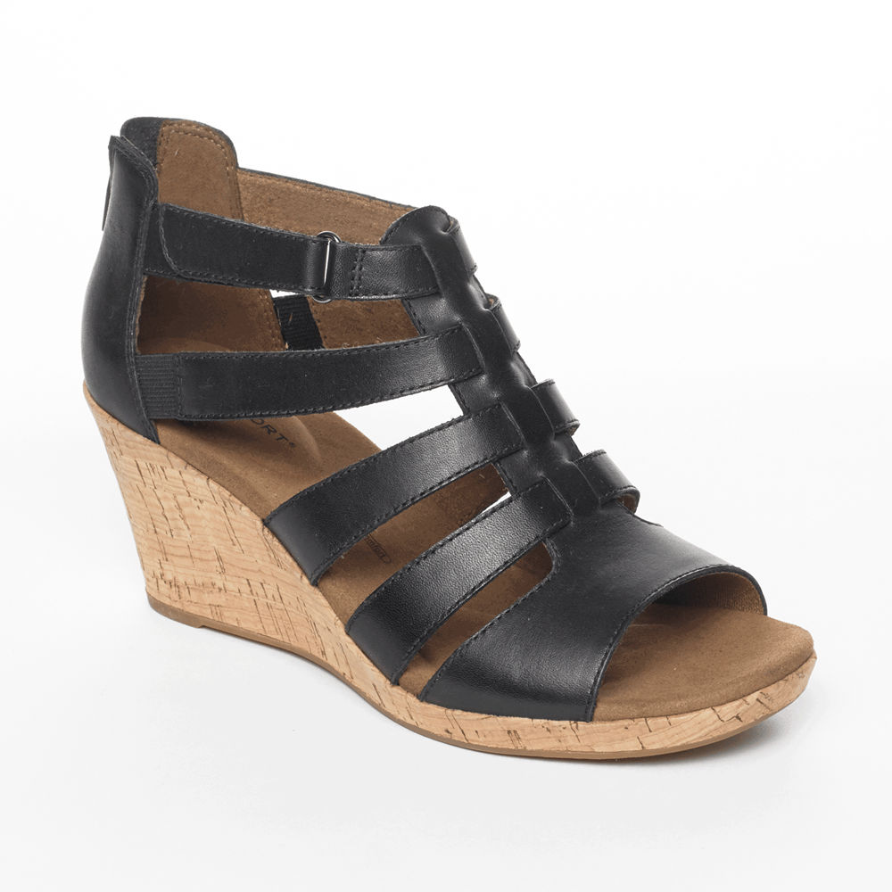 Sandálias Rockport Mulher Pretas - Briah Gladiator - 30452EPMA